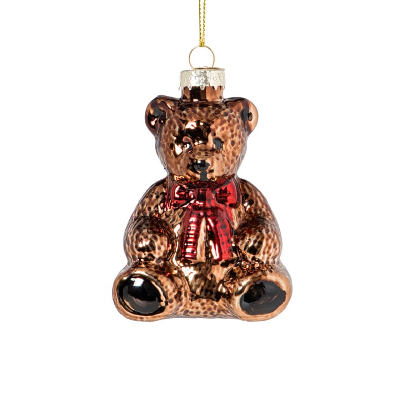 Kersthanger teddybeer - bruin - 6.9x5.4 cm
